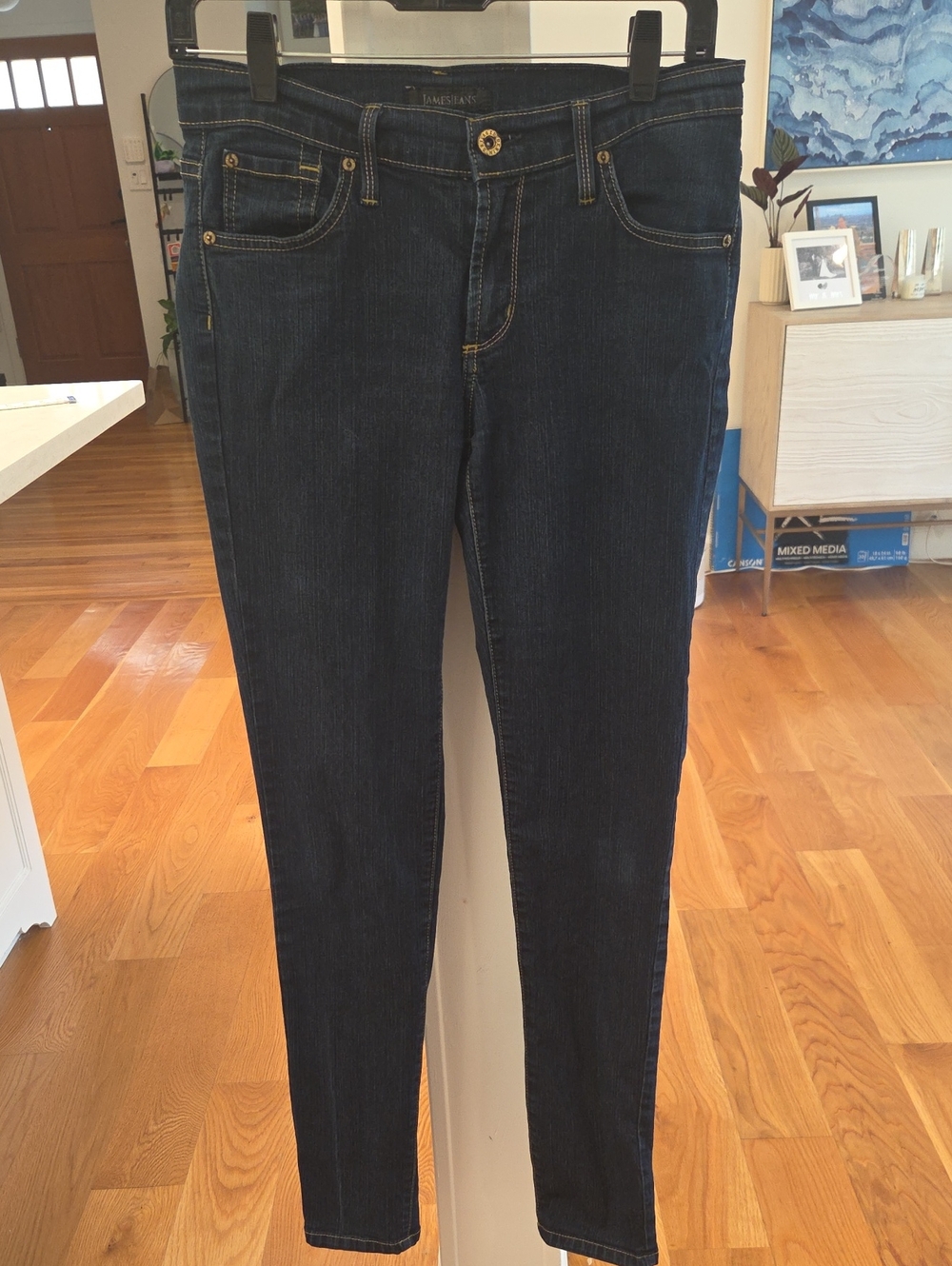 James Jeans Womens Twiggy "China Doll" Skinny Low Rise Dark Wash Jeans (28)
